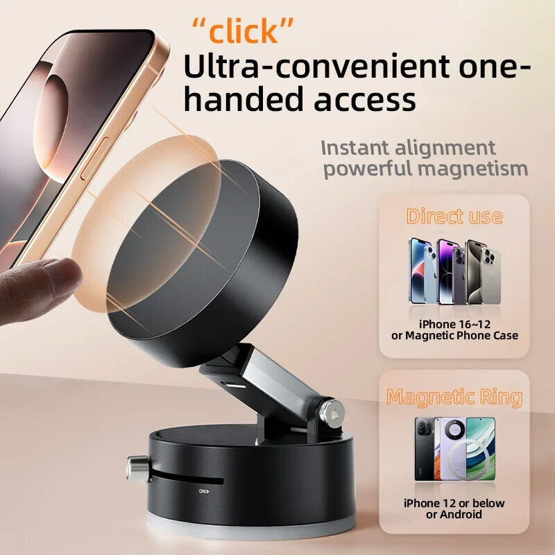 NEW Vacuum Magnetic Suction Cup Car Phone Holder Stand Car Mount 360 Rotation