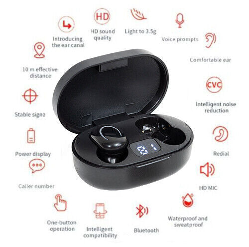 Bluetooth 5.3 Headphones In Ear Wireless TWS Sport Headphones IPX-5 With Microphone De